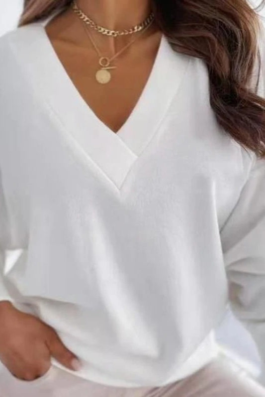 Pullover mit V-Ausschnitt und Knöpfen aus Strick