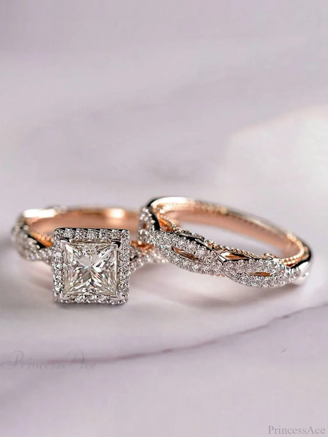 Ensemble de 3 bagues décoratives en zircone cubique