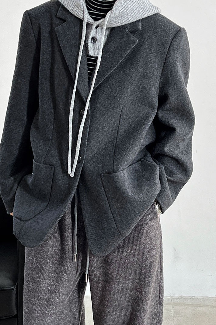 Blazer aus Wollmischung mit lockerem Schnitt