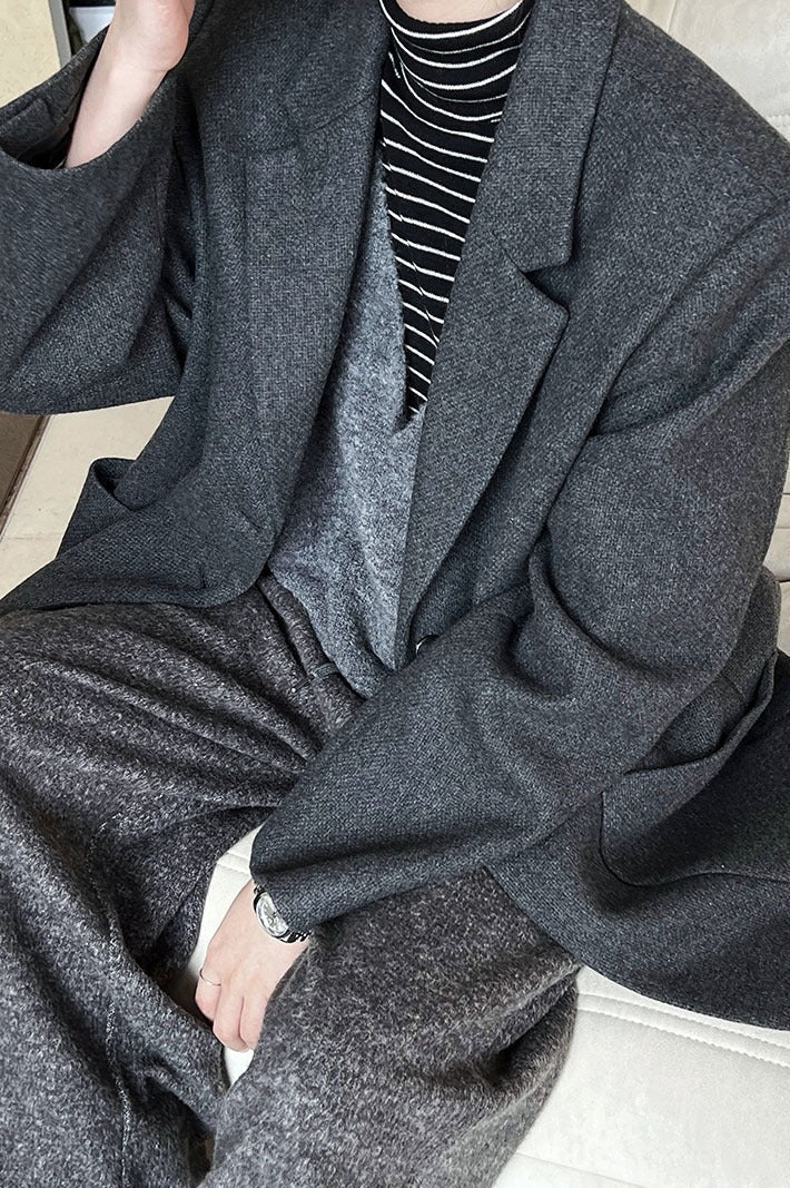 Blazer aus Wollmischung mit lockerem Schnitt