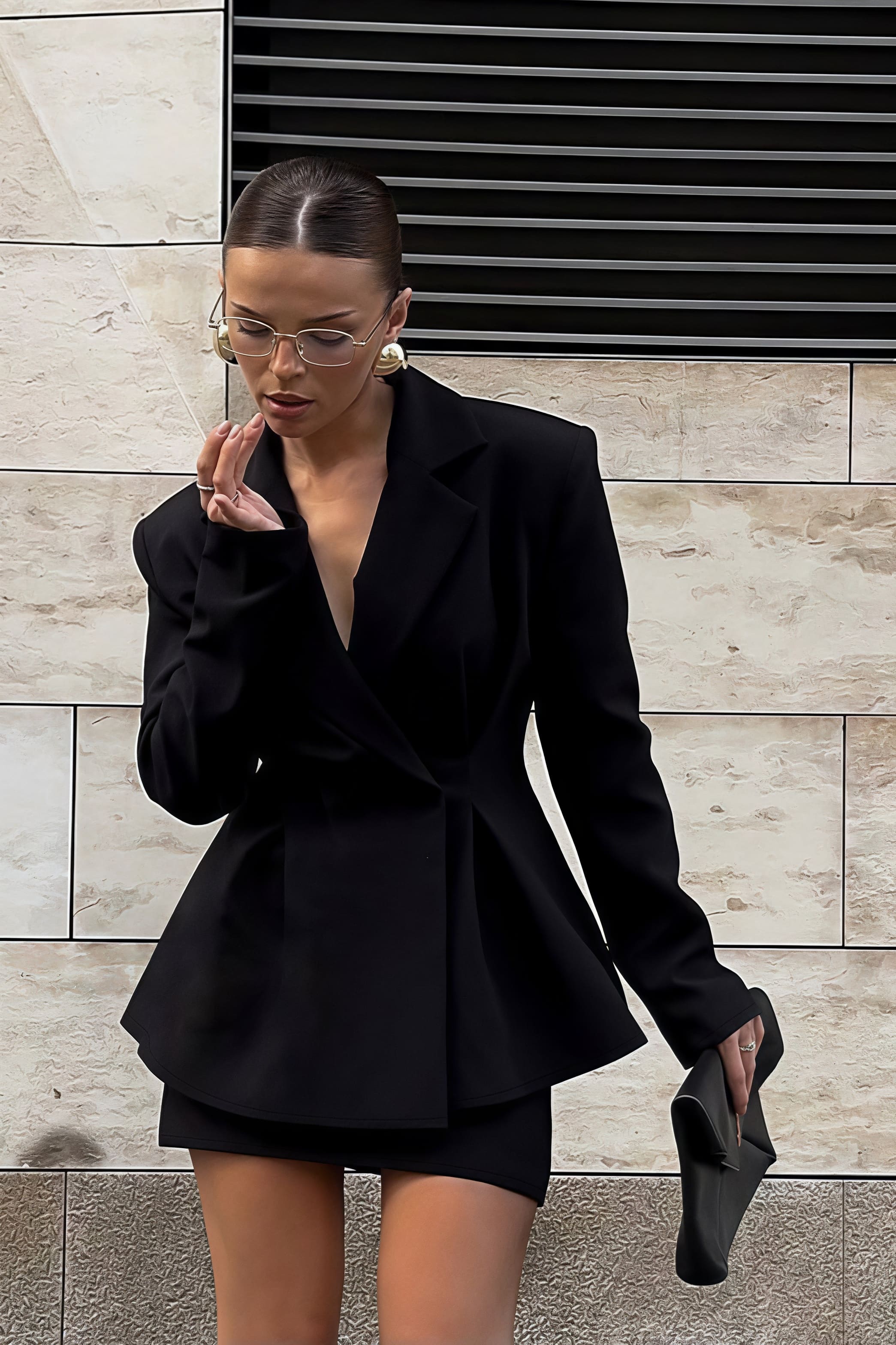 Elegant Slim Waist Elegant Two Piece Bodycon Skirt Blazer