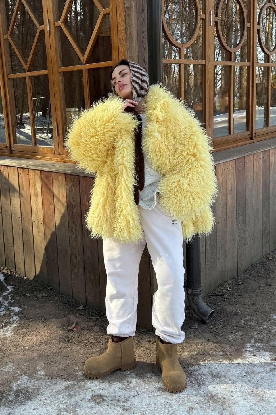 Plüschiger Kunstpelz Verdickter Warmer Lockerer Mantel