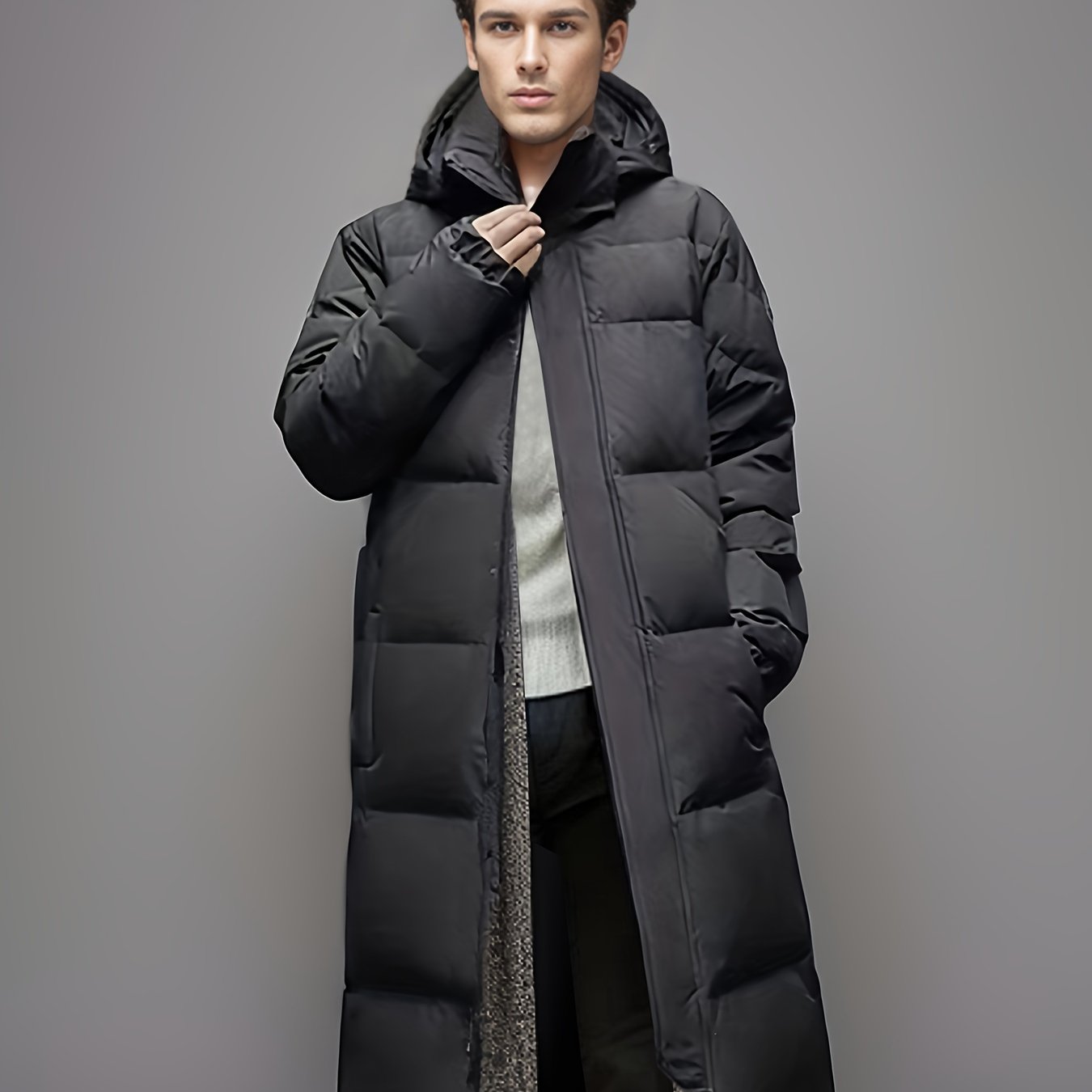 Manteau doudoune long capuche Homme