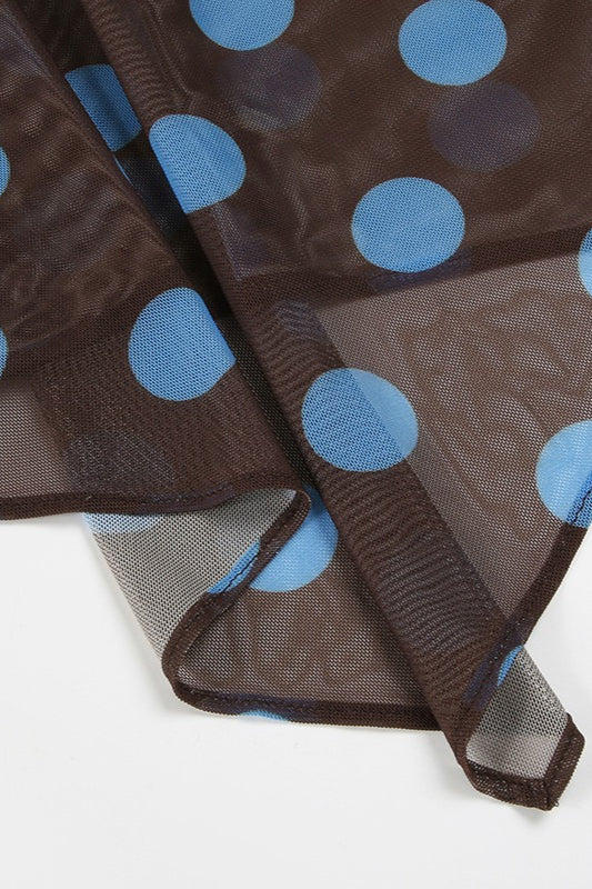 Conjunto de dos piezas de malla con lunares y bloques de color