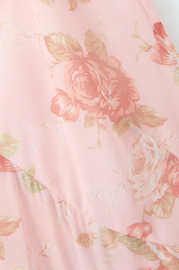 Holiday Pink Blumenmuster Neckholder Kleid mit Blumenprint