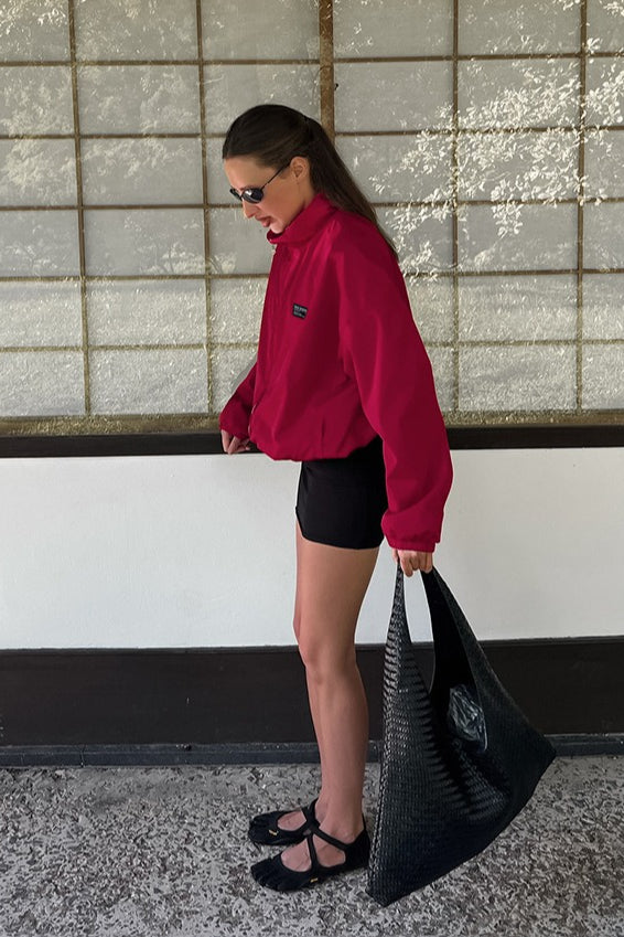 Red Stand Collar Loose Casual Street Fashion Trench Jacket