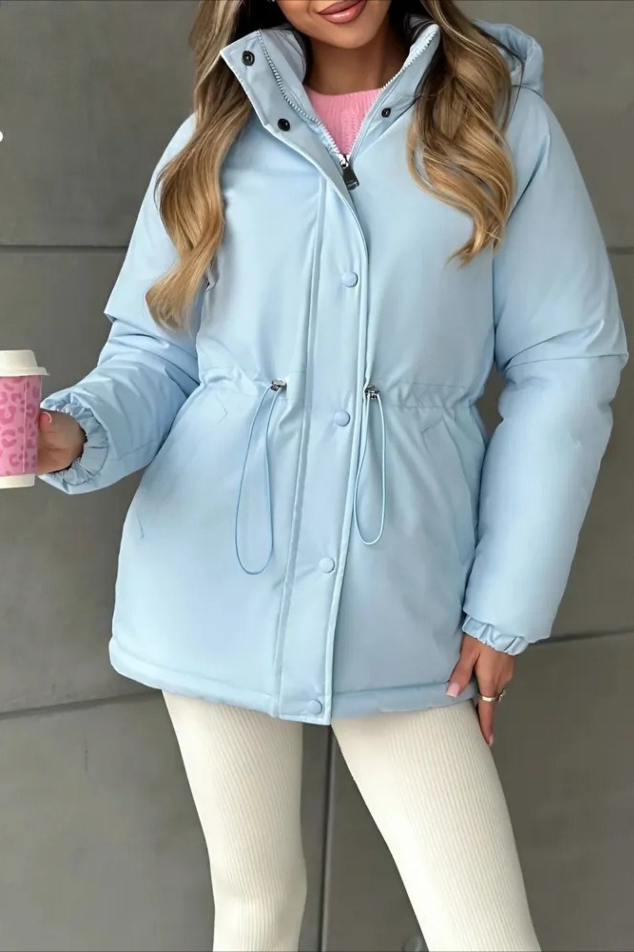 Jaqueta de Lazer para Esportes ao Ar Livre e Montanhismo com Cintura com Cordão