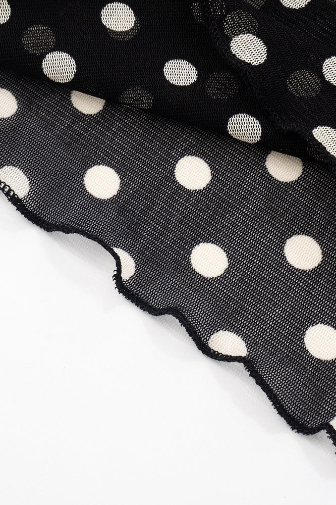 Sada dvou dílů: horní díl bez rukávů s puntíky