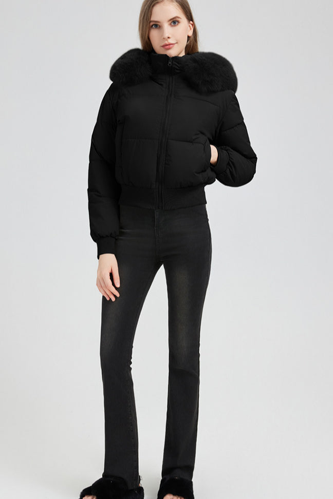Abrigo corto acolchado ajustado a la cintura