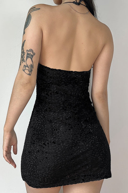 Vestido gótico transparente y sin espalda