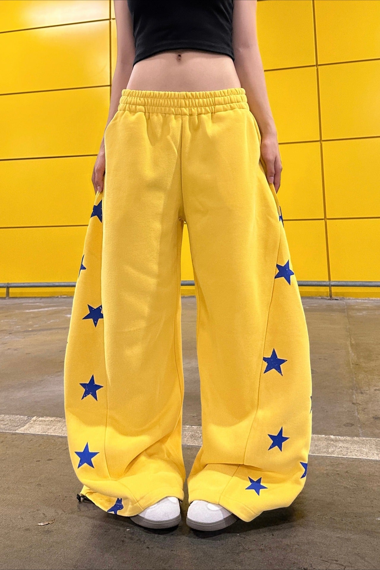 Vintage Colorblock Star Printed Sporty Pants