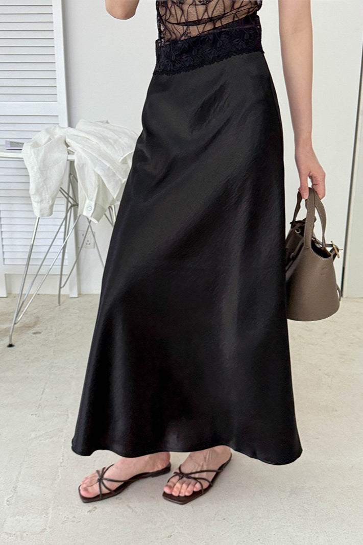 Gonna a tubo a vita alta con coda di pesce e pieghe morbide