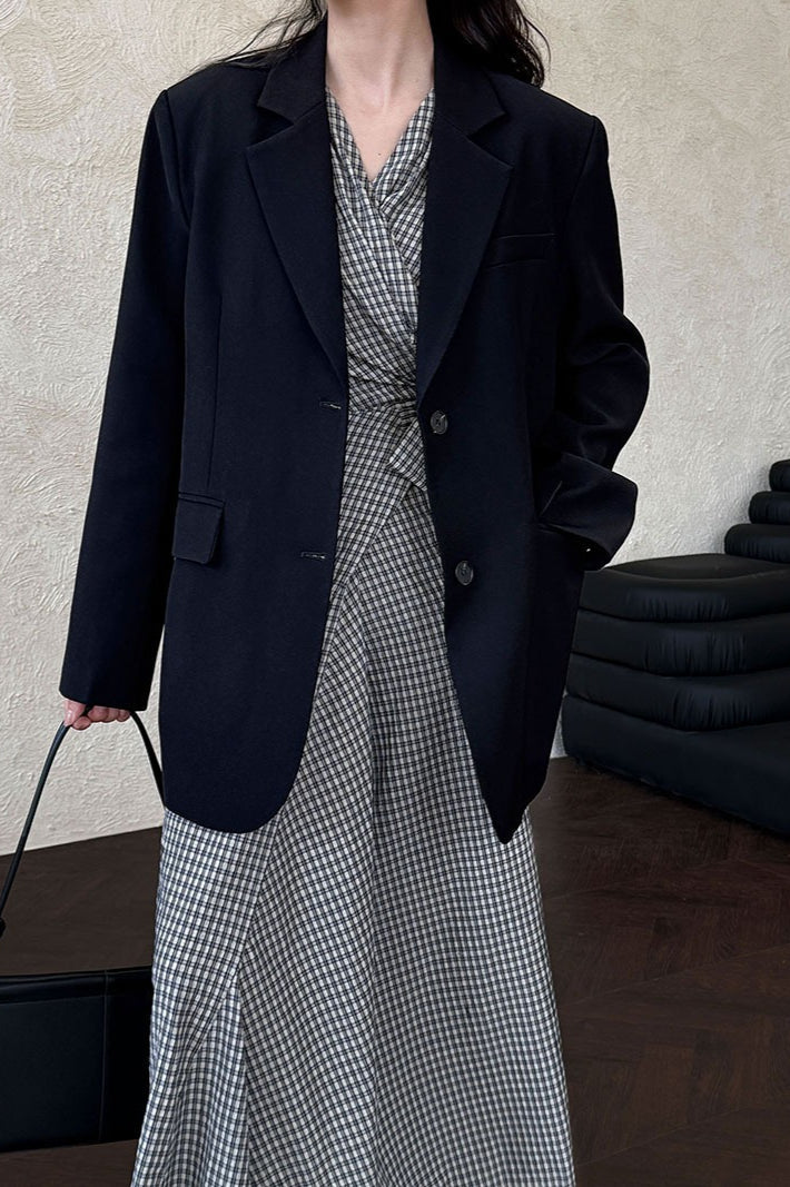 Blazer holgado con abertura trasera