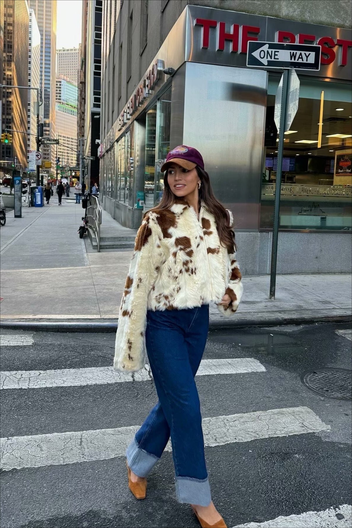 Stylish Leopard Print Faux Fur Coat