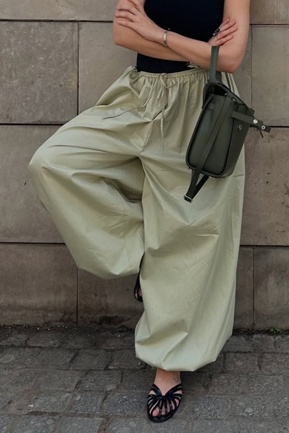 Pantalones casuales sueltos de algodón estilo farol urbano