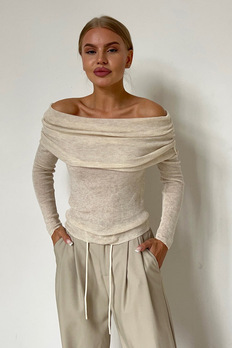Slim Fit Off-Shoulder Knit Top