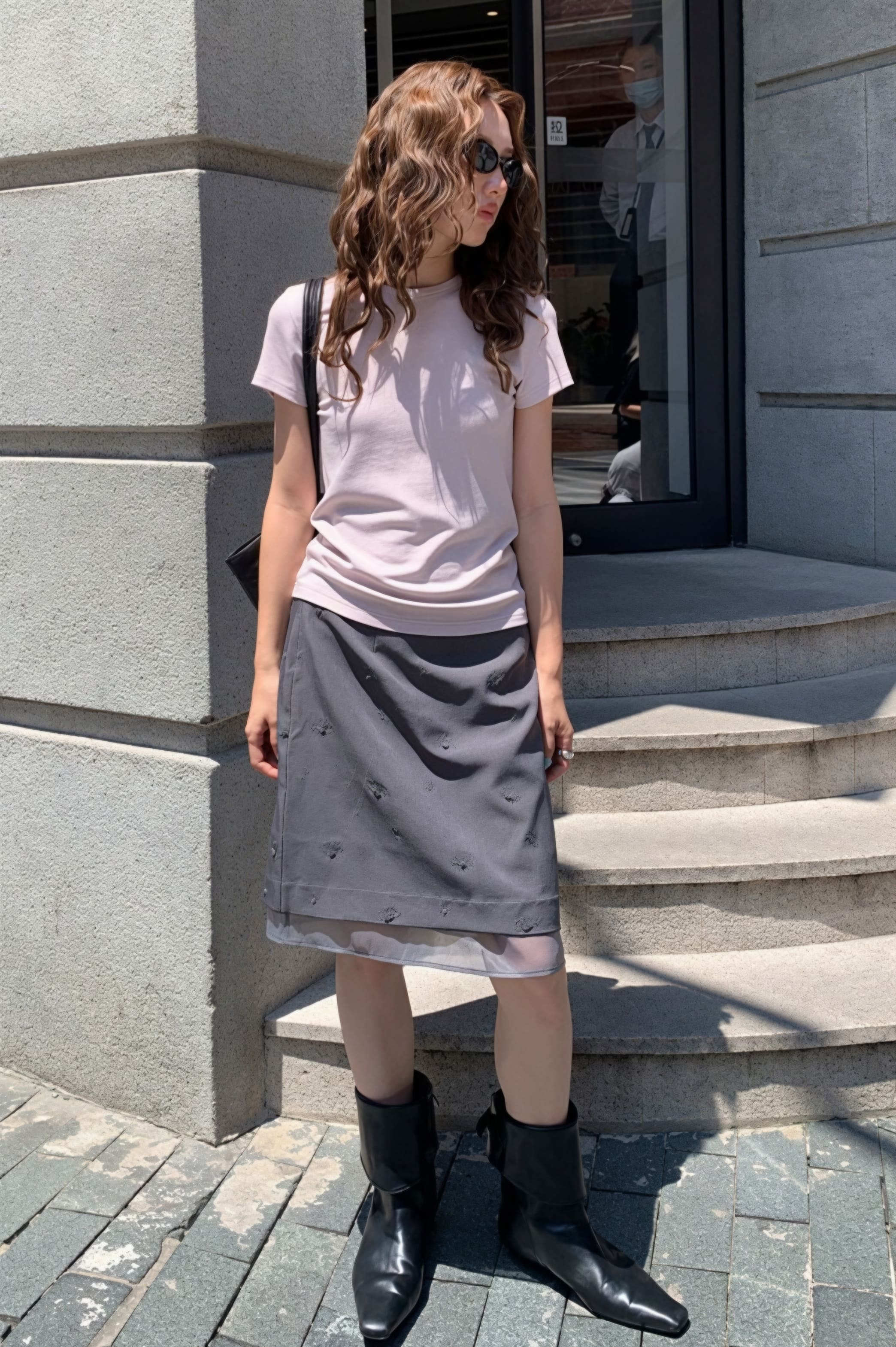 Floral Embroidered Mesh Mini Skirt