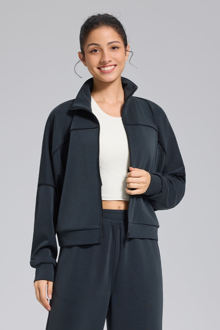 Zip Cardigan Loose Athletic Outdoor Yoga Long Sleeve Jacket