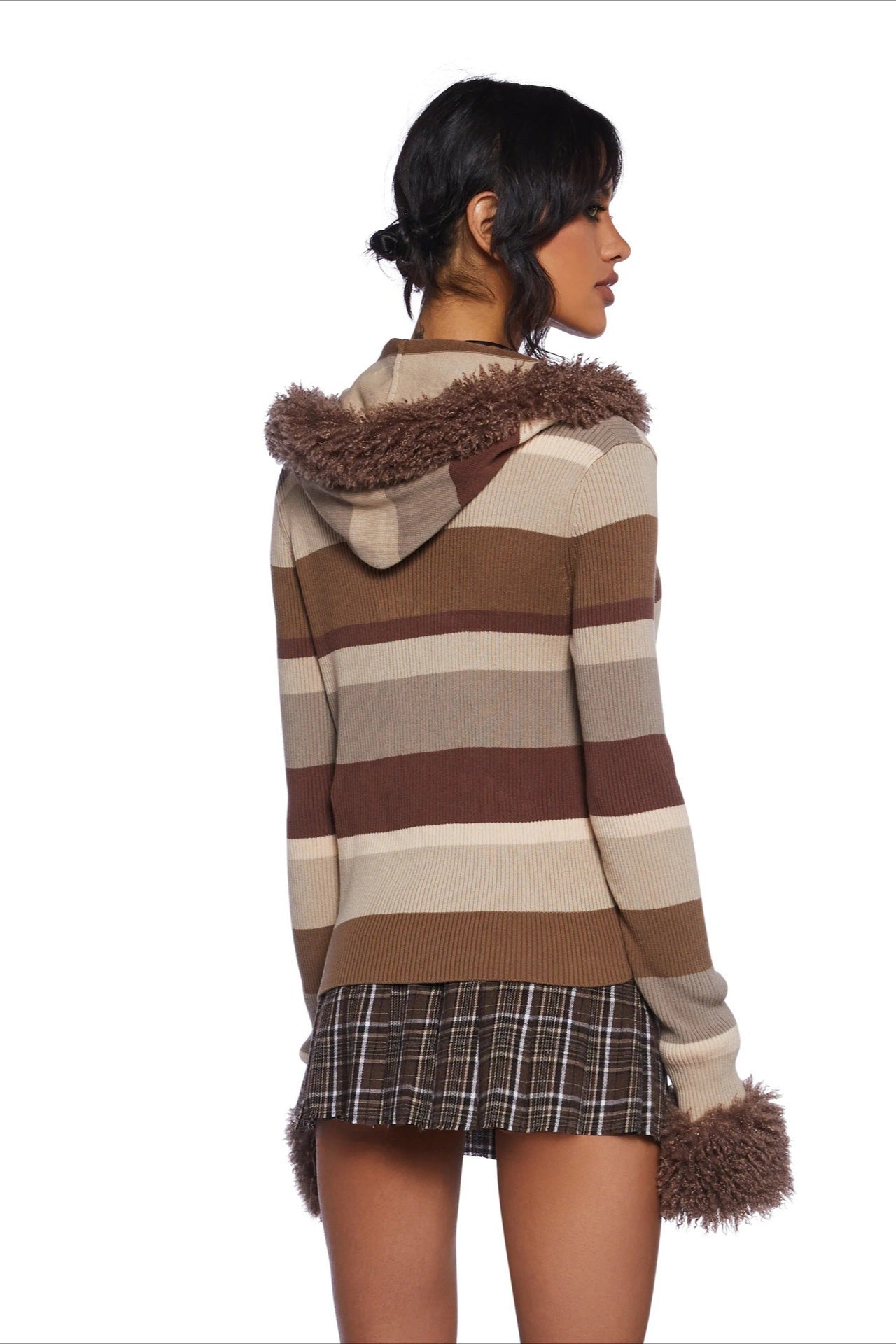 Vintage Fleece Hooded Knit Sweater