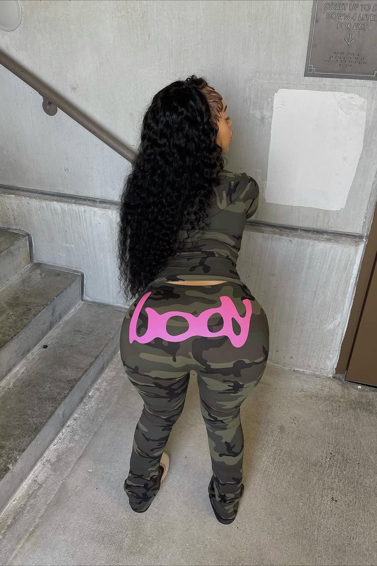 Kontrastbrief V-Ausschnitt Schlankes Zweiteiliges Set