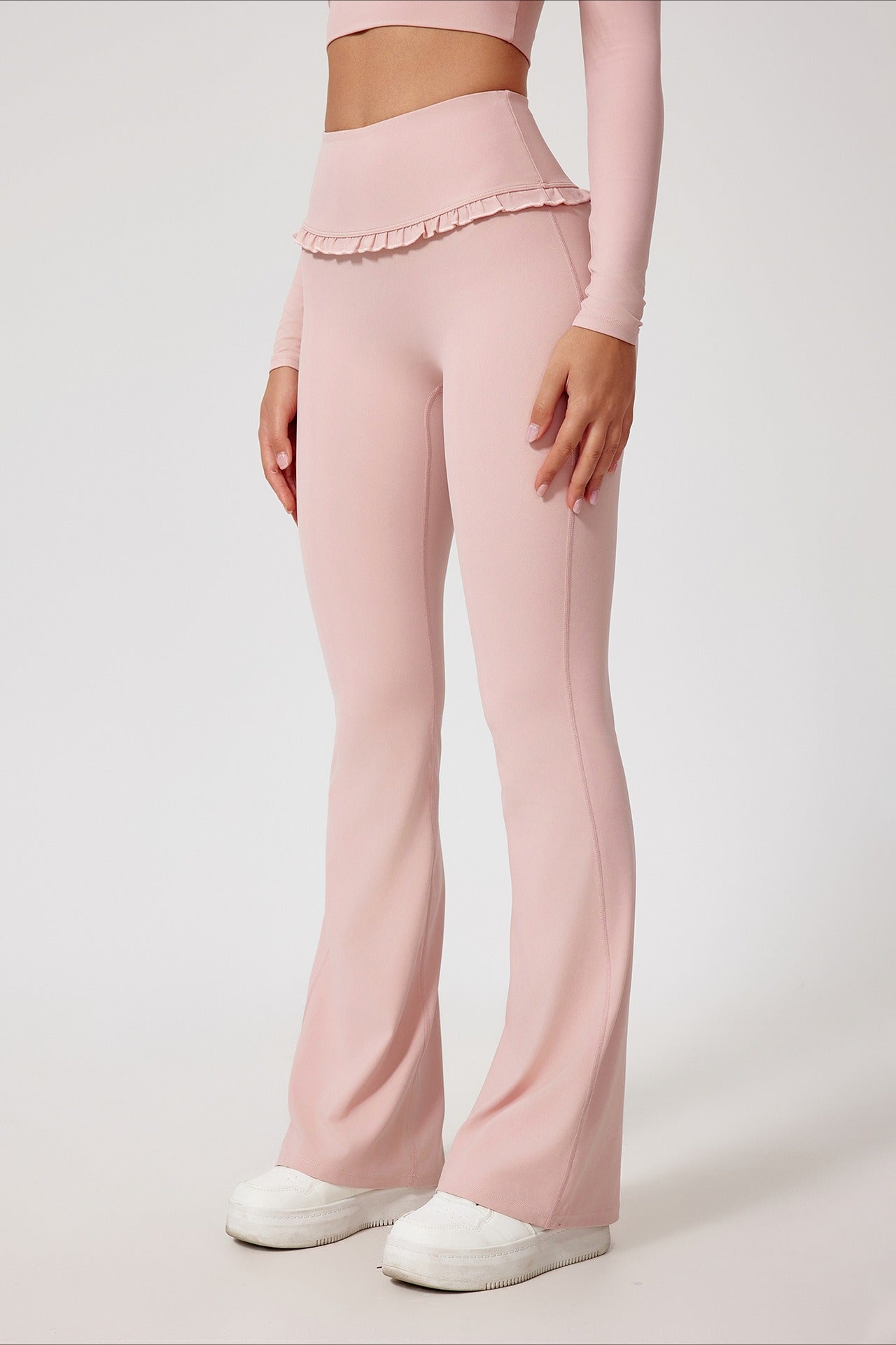 Leggings da yoga modellanti a vita alta con dettagli in pizzo