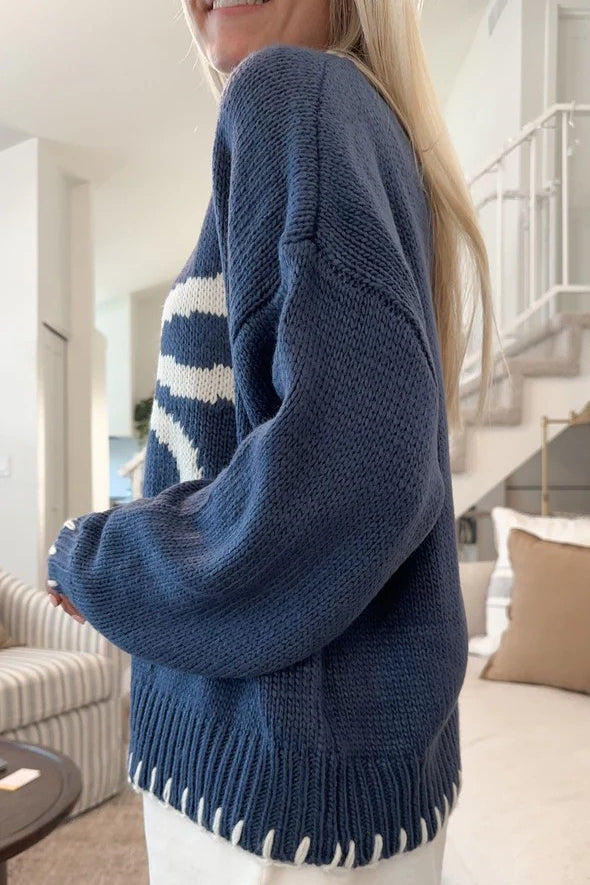 Pullover mit Schleifen-Jacquardstrick