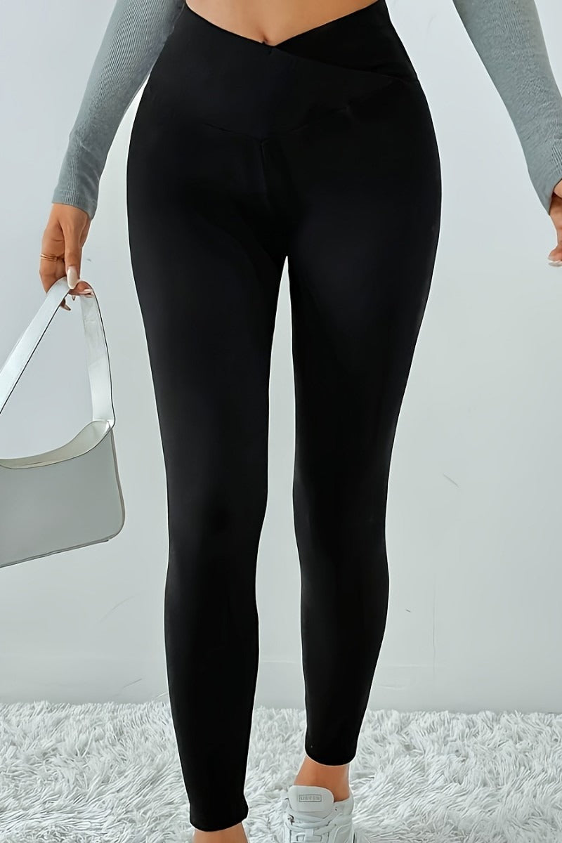Legging Térmica com Forro de Fleece, Frente Cruzada e Levantamento de Bumbum