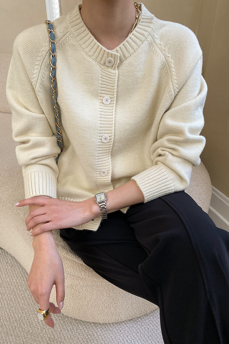 Cárdigan raglán con botones de jade