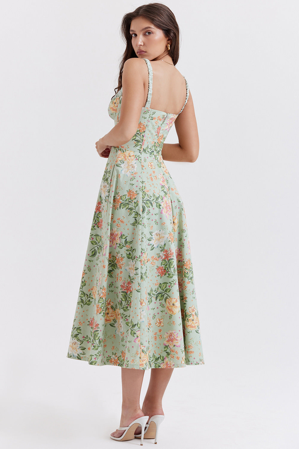 Cami-Schlitz Taillenbetontes Blumenkleid