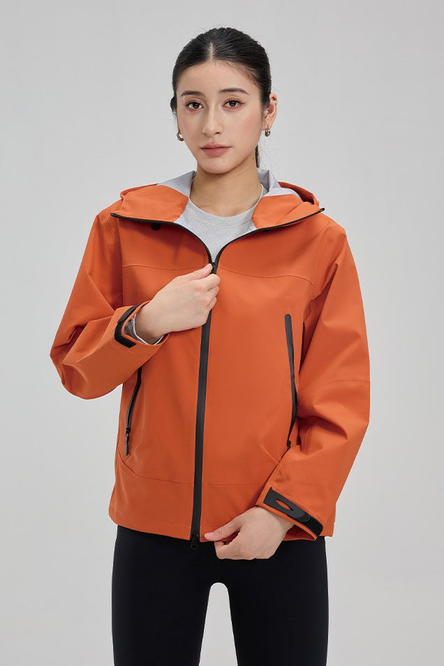 Dopamine Color Block Taped Seam Windproof Waterproof Hiking Jacket