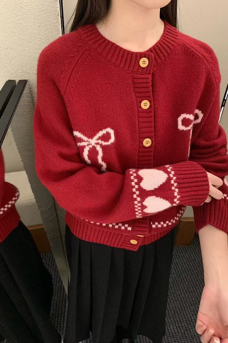 Volný střih kardigan s mašlí vpředu