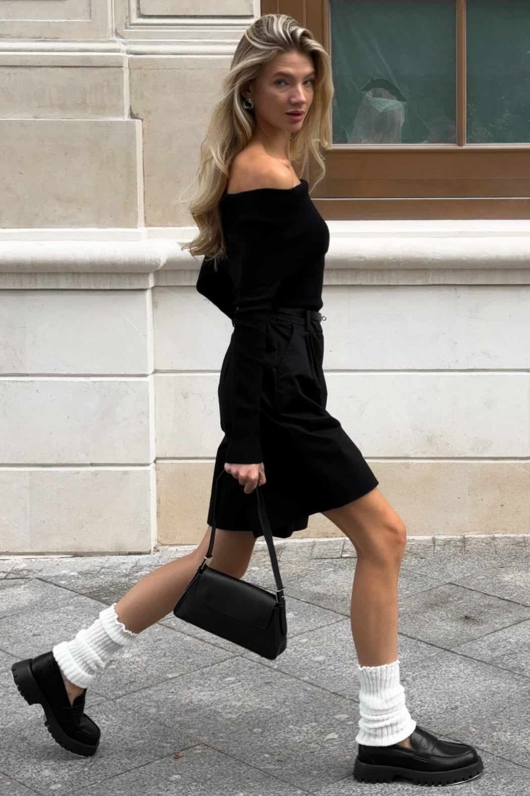 Sexy Tight Solid Off-the-Shoulder Long Sleeve Tee