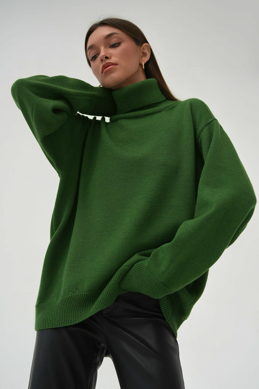Turtleneck Loose Knit Pullover Sweater