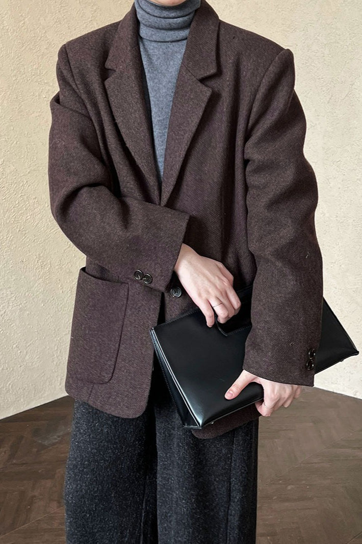 Blazer aus Wollmischung mit lockerem Schnitt