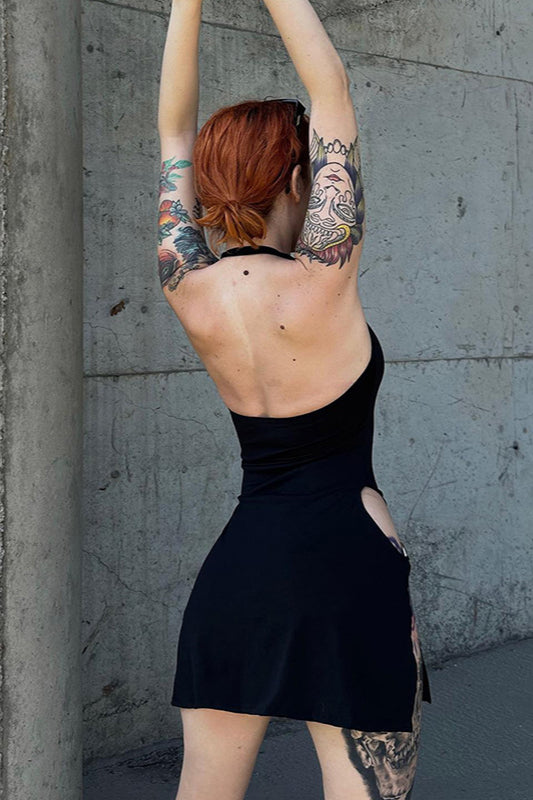 Rückenfreies Bodycon-Gothic-Kleid