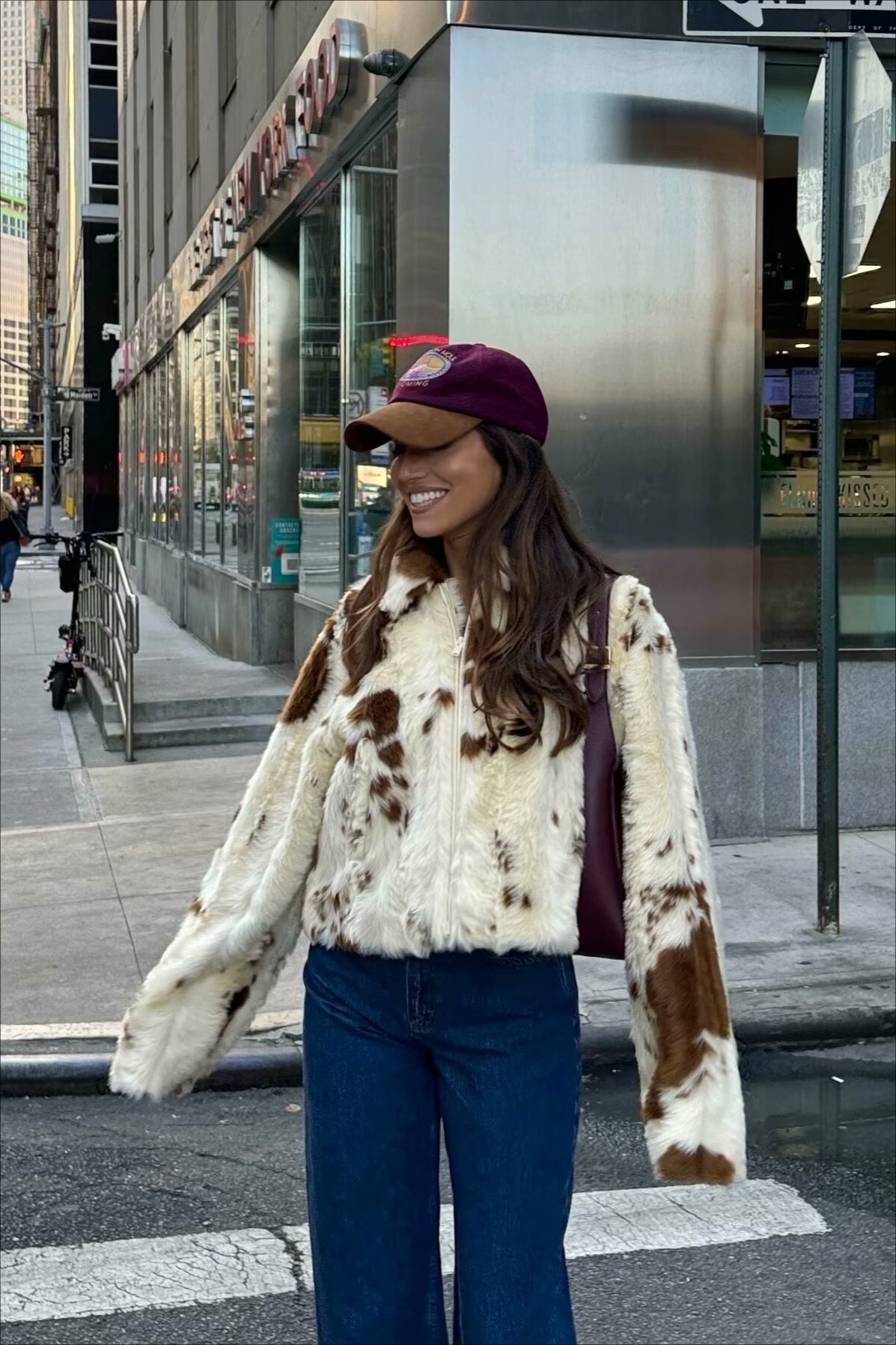 Stylish Leopard Print Faux Fur Coat