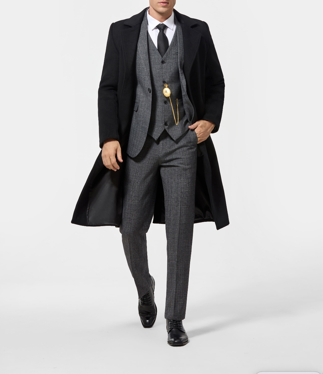 Tommy – Manteau long en laine homme style British