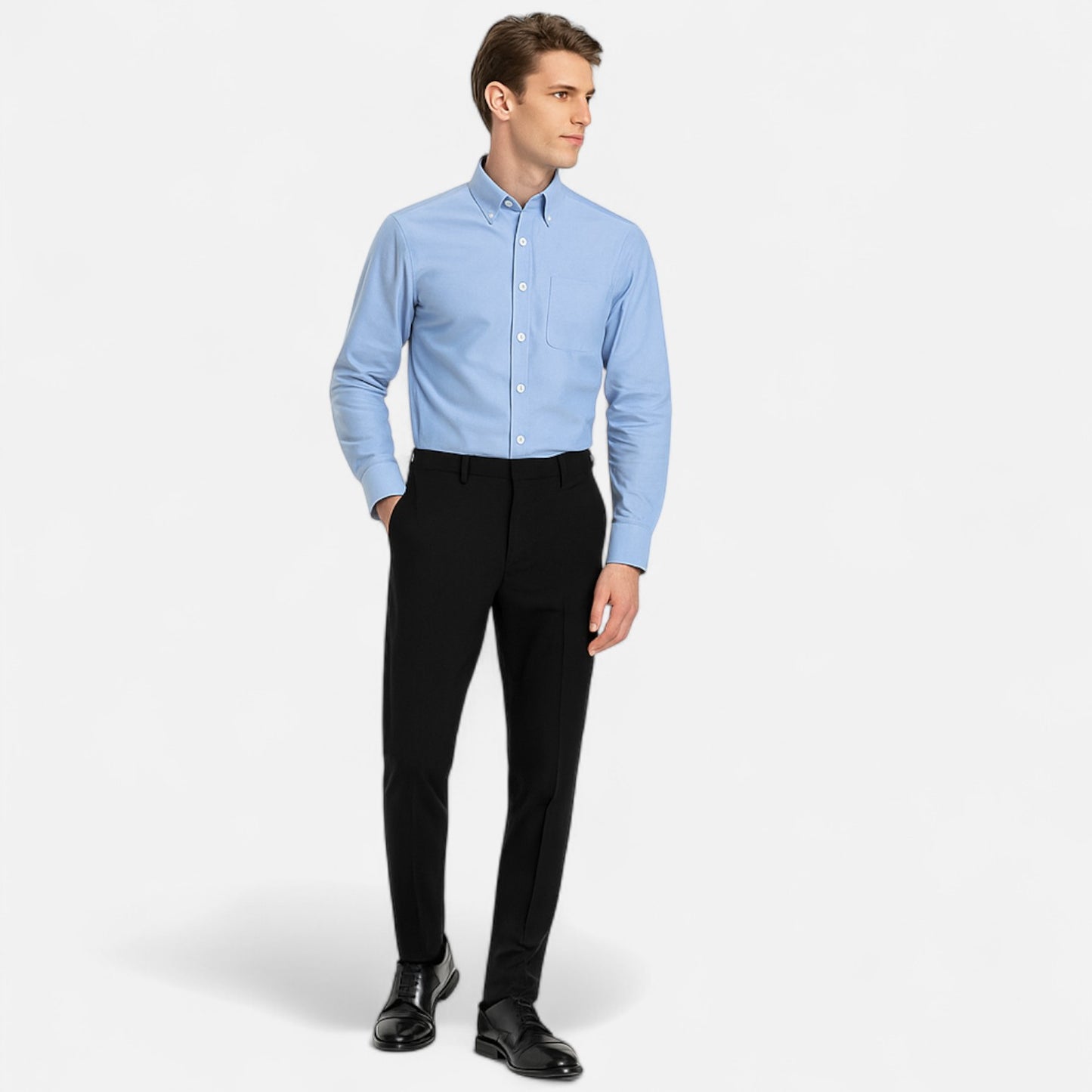 Viventi | Chemise Oxford 100 % Coton à Manches Longues pour Homme – Élégance Classique, Confort Naturel