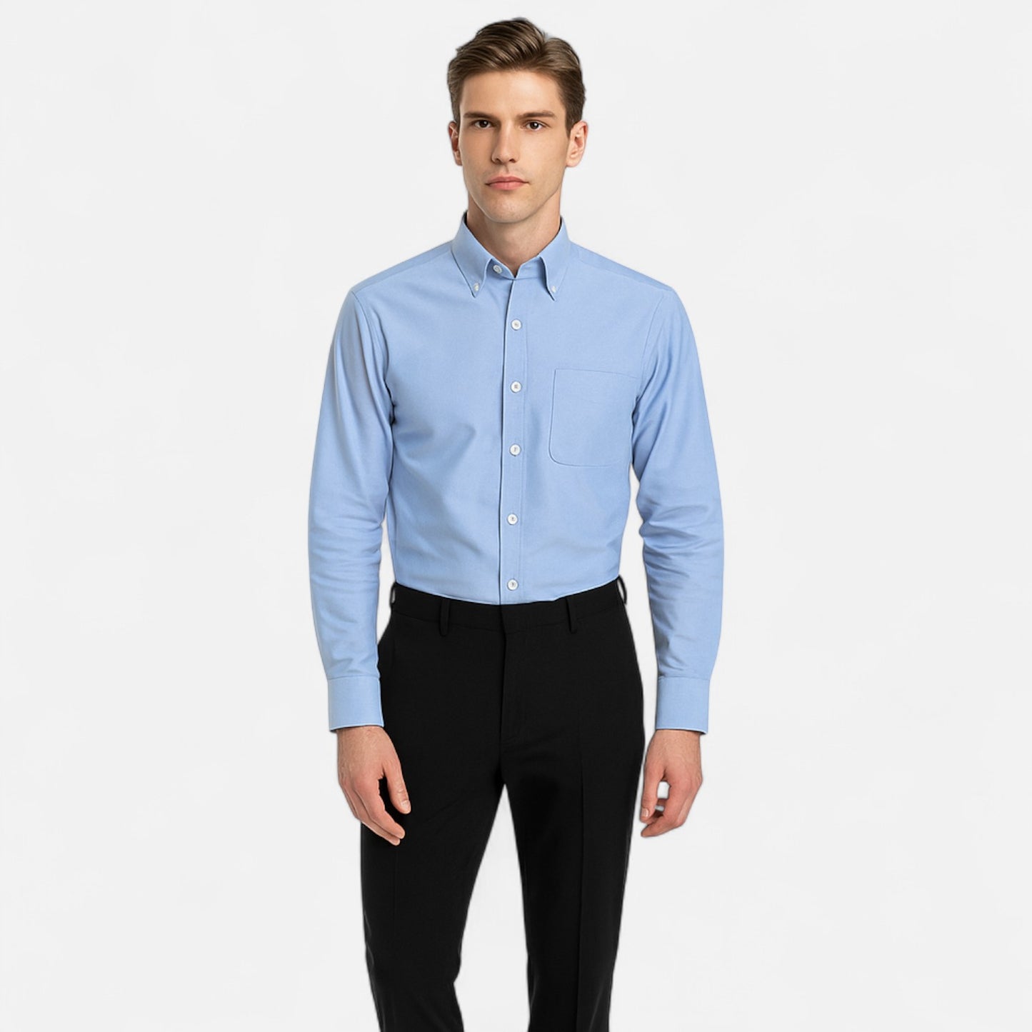 Viventi | Chemise Oxford 100 % Coton à Manches Longues pour Homme – Élégance Classique, Confort Naturel