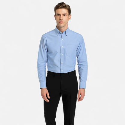 Viventi | Chemise Oxford 100 % Coton à Manches Longues pour Homme – Élégance Classique, Confort Naturel