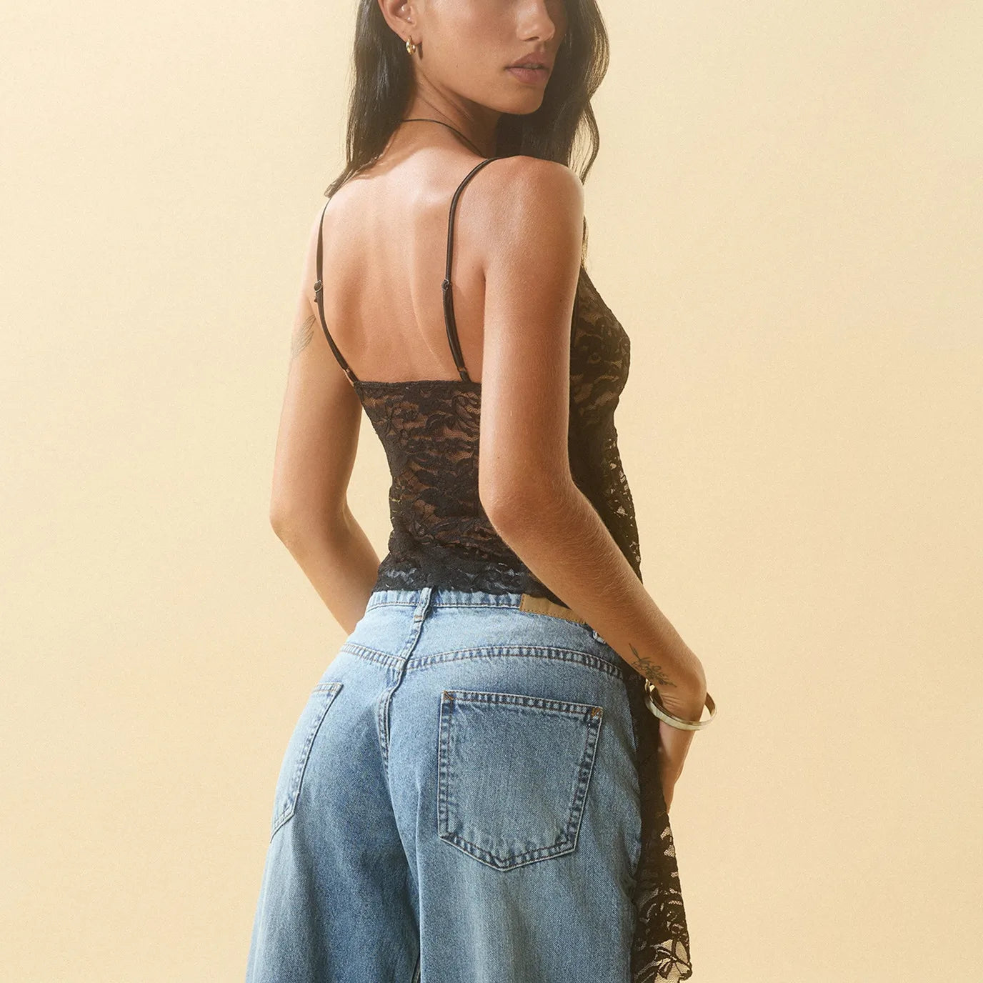 Sheer Floral Lace Crop Top