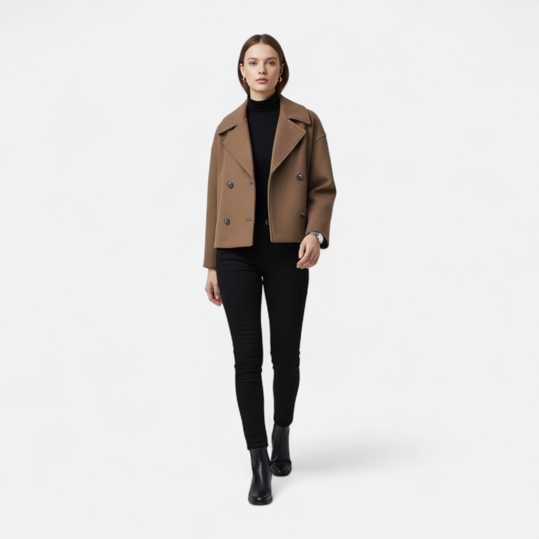 Veroux Mode Manteau en laine croisé Femme