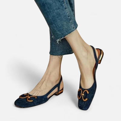 Viventi | Chaussures Femme à Bout Rond, Talon Bas et Talon Ouvert – Élégance Française, Légèreté Délicate