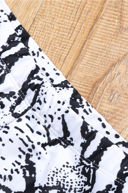 Conjunto de Biquíni de Duas Peças Estampa de Cobra Bandeau