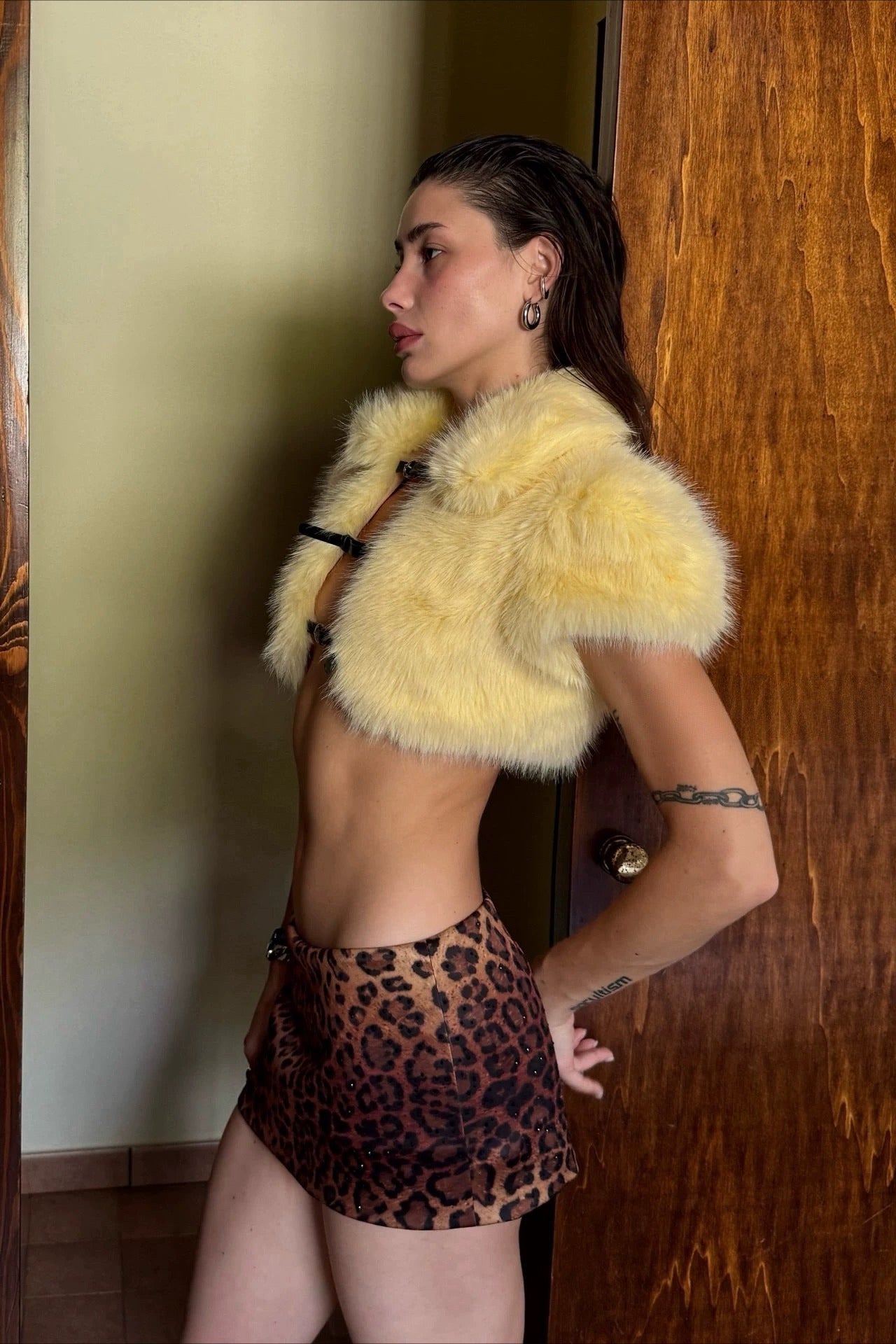 Sexy Umhang-Design Kordelzug Einfarbiger Plüschmantel