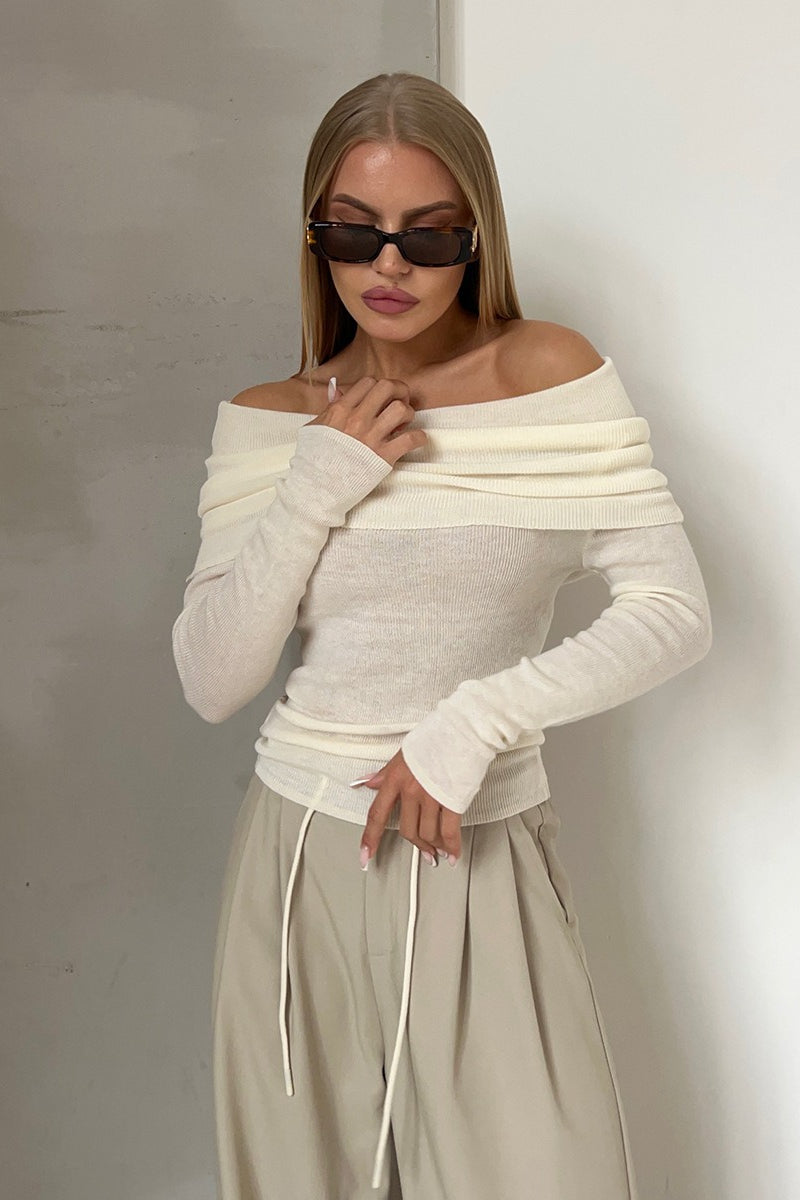 Slim Fit Off-Shoulder Knit Top