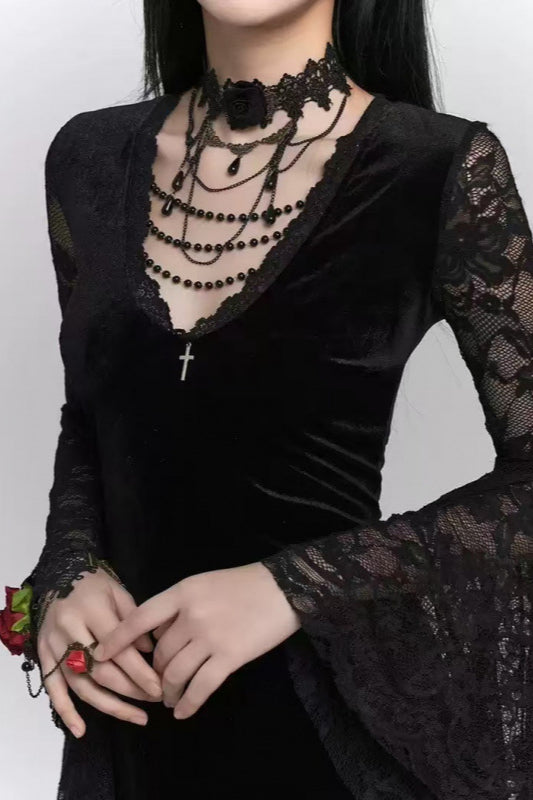Vestido Gótico Retrô de Halloween