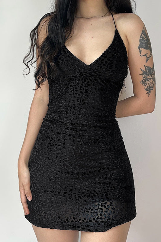 Vestido gótico transparente y sin espalda