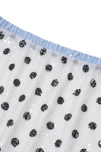 Falda de talle bajo con estampado de lunares