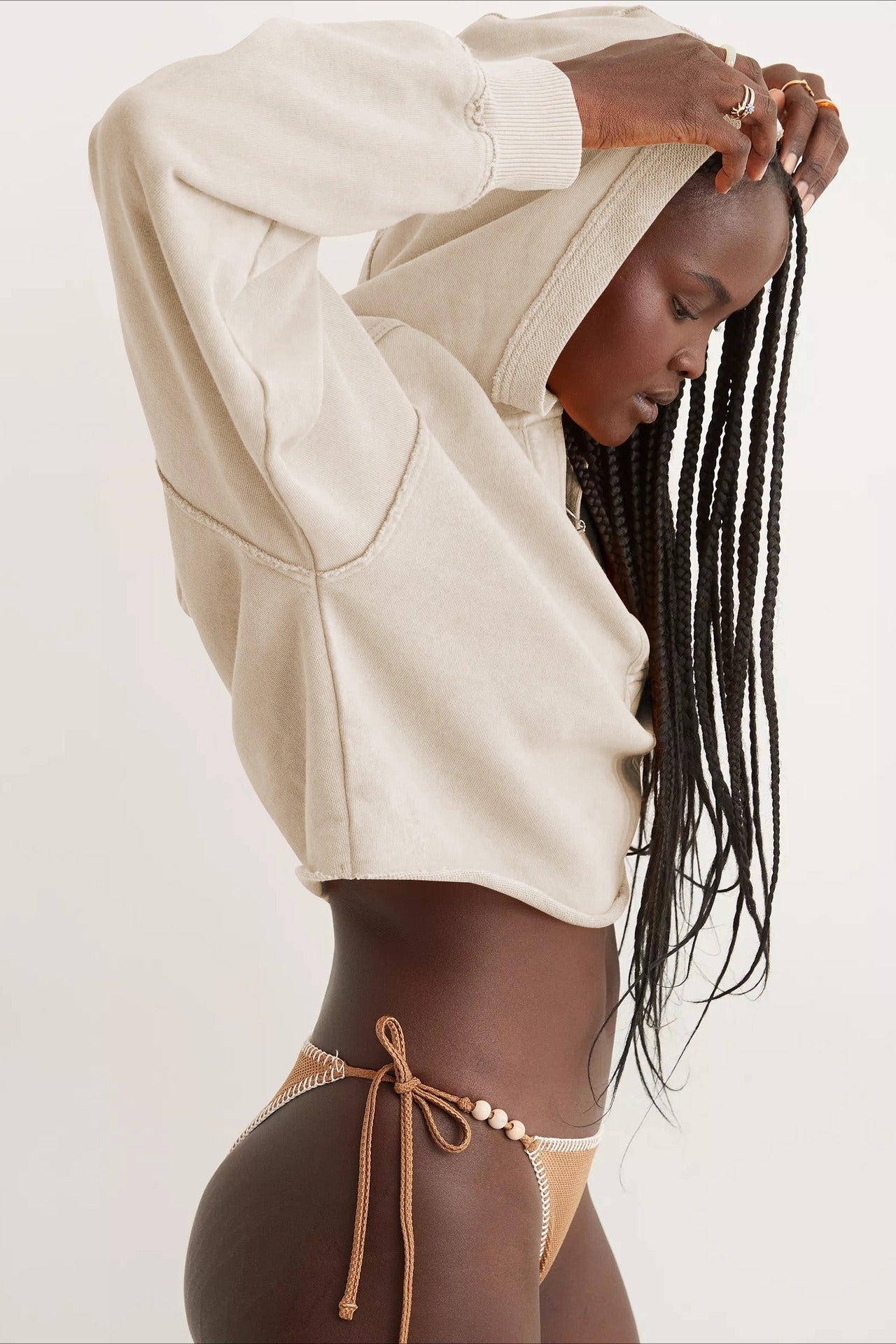 Moletom Chic Relaxado com Gola V Lisa